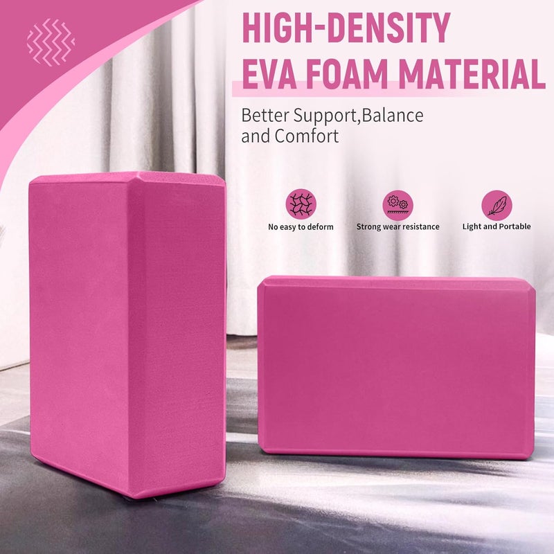Corsiampoo Yoga Blocks 2 Pack 9x6x3 Inches, Sturdy Foam Yoga Block, Premium EVA, Non Slip High Density for Pilates Meditation, Stretching and Toning - Image 4